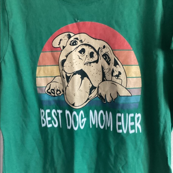 post & company BEST DOG MOM EVER bully T-shirt - Picture 2 of 5